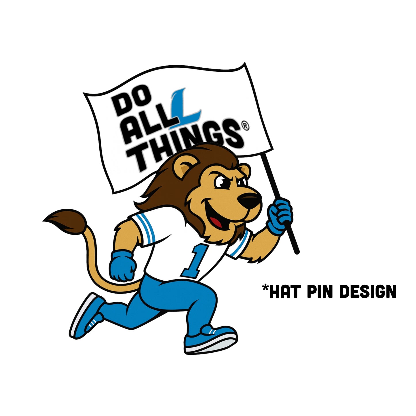 Black cap with 'Do All Things' text on a white background - Detroit Lions cap - faith based snapback - lion of judah - black and blue snapback - lions hats - lions snapbacks - nfl hats - nfl snapbacks