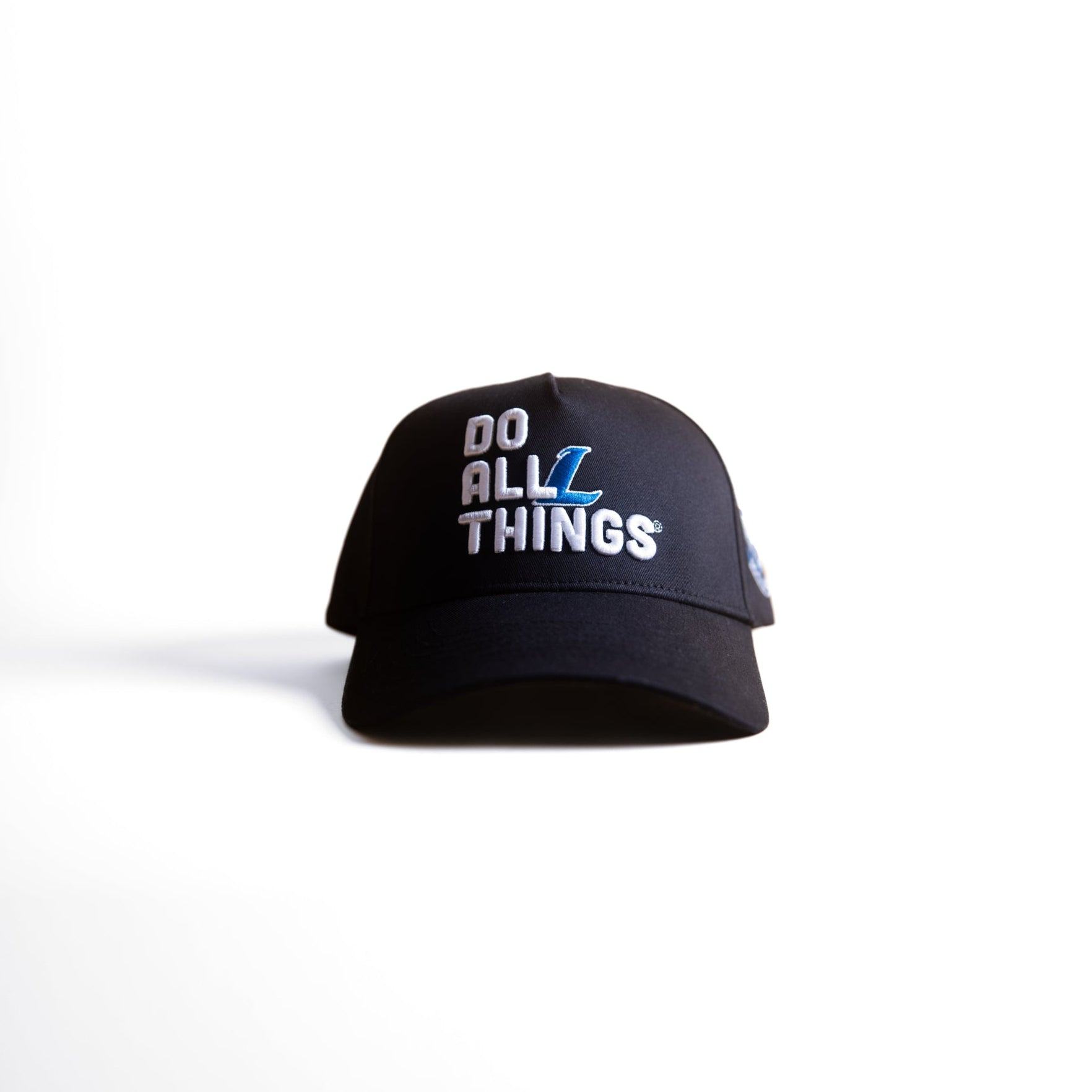 Black cap with 'Do All Things' text on a white background - Detroit Lions cap - faith based snapback - lion of judah - black and blue snapback - lions hats - lions snapbacks - nfl hats - nfl snapbacks